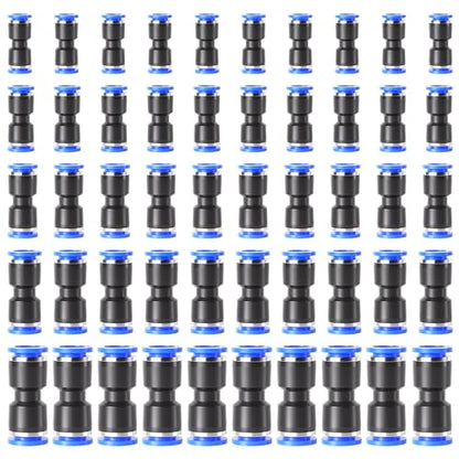 TAILONZ PNEUMATIC Straight Push Connectors Plastic Quick Release Connectors Air Line Fittings for 6 8 10 12 14 Tube (50 pcs)