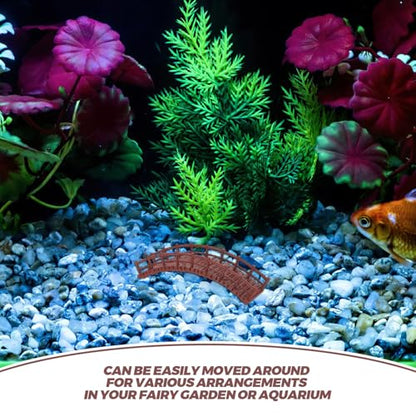 ibasenice 4pcs Micro Landscape Ornaments Aquarium Statue Decorations Z-Shaped Bridge and Mini Arch for Fish Tank Landscaping Asian Bonsai Fairy Garden Figures
