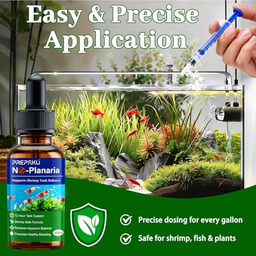 No Planaria & Hydra Support, Aquarium Balance Liquid for Shrimp & Fish, Helps Maintain Tank Stability and Reduce Flatworm-Related Issues, Shrimp-Safe Formula, 60ml