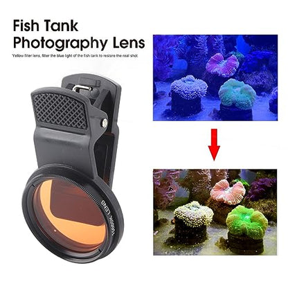Zerodis Fish Photography Lens, Smartphone Camera Lens Filter Accessories with Macro for Reef Aquarium Photography