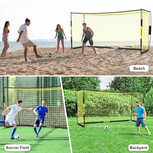 Soccer Goal 12×6 ft /16×7 ft Portable Soccer Goals Net for Backyard - color: 16×7FT Black