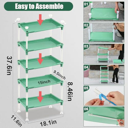 RooTrimmer 5-Tier Seed Starter Tray, Plant Stand with Grow Lights Full Spectrum Sunlike Plant Light for Indoor/Greenhouse Small Plant Pots, Cell Trays, Succulents, Seedlings Gardening