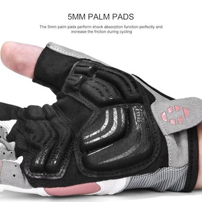 INBIKE 5mm Padded Half Finger Bike Bicycle Cycling Gloves - color: Pink, size: XX-Large