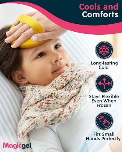 Magic Gel Kids Ice Packs for Boo Boos - Pack of 4 - Reusable Soft Ice Packs for Kids - Small Squishy Gel Pack for Baby or Toddler - Fun Cute Monster Design - style: XS 4 Packs Children's Ice Pack