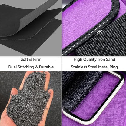Sportneer Adjustable Ankle Weights with Removable Weights, Easy to Adjust - color: Purple