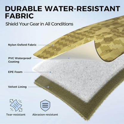 KastKing BaitSpace Line Management Bag, Fishing Line Storage Bag with Water Resistant Nylon, Clear View Window, Removable Divider, Tangle-free Leader Line Holder - color: F: Khaki Camo-Large