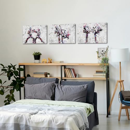 KREATIVE ARTS Taekwondo Wall Art Set of 3 Canvas Prints 16x24 Inch Martial Arts Karate Kickboxing Fighter Training Sports Artwork Gym Home Decor Dojo Studio Ready to Hang