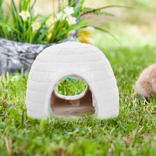 DECHOUS Igloo Figurine for Fish Tank 3.81X3.34X2.83In Resin Aquarium Decor Hideout for Fish and Shrimp Simulated Ice House Model Polar Landscape Ornament