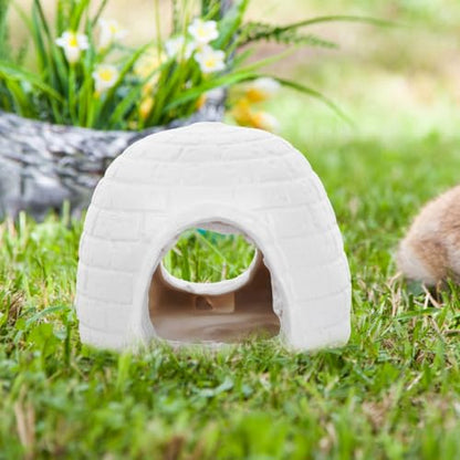 DECHOUS Igloo Figurine for Fish Tank 3.81X3.34X2.83In Resin Aquarium Decor Hideout for Fish and Shrimp Simulated Ice House Model Polar Landscape Ornament