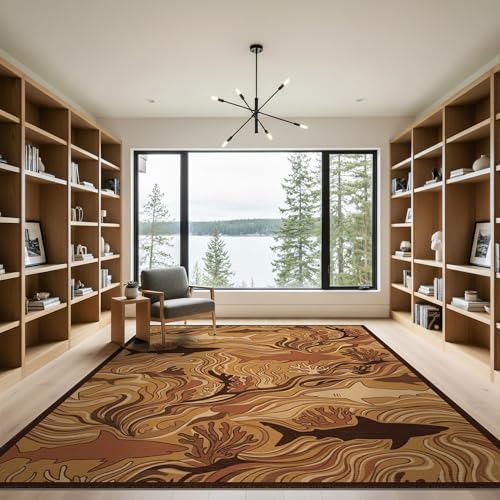 9'x12' Washable Flatwoven Rug, Tan Abstract Shark Stain Resistant Massive Carpet for Dining Room, Basement, Large Office, Non-Slip Chair-Friendly Mat | Ref:2067563 - color: Beige/Pattern 25, size: 9' x 12' (Rectangular)