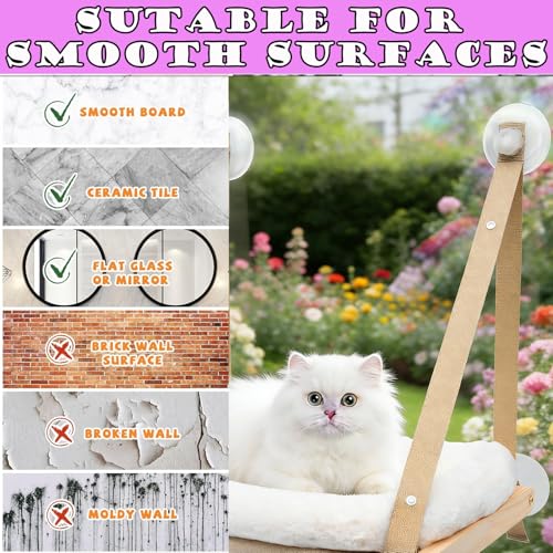 4 Pack Cat Window Perch Suction Cup, Strong Adhesive Replacement Suction Cup with Screws for Foldable & Cordless Cat Window Hammock Seat (Transparent, 85mm Plastic Screws)