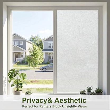 Frosted Glass Window Privacy Film, Embossed White, 23.6"x78.74" - color: Frosted, size: 23.62"x78.7"