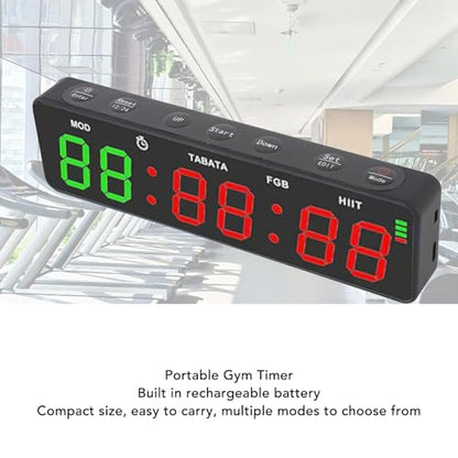 Portable Gym Timer Clock Magnetic Rechargeable Workout Interval Fitness Digital Timer with Stopwatch for Home Garage Boxing