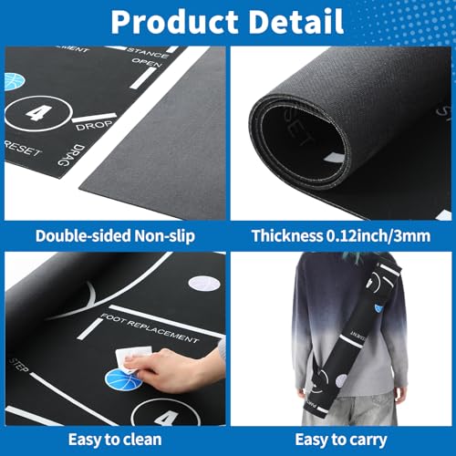 Silipull 15 Pcs Portable Basketball Training Equipment Footwork Training Mat Agility Drill Mat Non-slip Basketball Practice Aids for All Levels to Improve Speed, Strength Coordination - size: 47 x 31 Inches