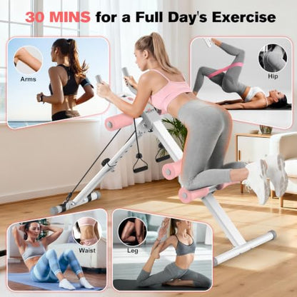 RELIFE REBUILD YOUR LIFE AB Workout Machine Adjustable Ab Trainer Machine - color: Pink