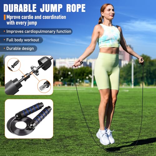 Agility Ladder, Agility Speed Training Equipment Set, 20ft Speed Ladder | 4 Hurdles, 12 Soccer Cones, Jump Rope, Running Parachute, Soccer Football Basketball Training Equipment Accessories - color: Blue