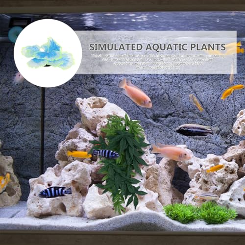 PRETYZOOM Aquarium Water Grass Model Decorative Blue Silicone Plant Fish Tank Adornment Vivid Aquatic Plant Decor for Betta and Freshwater Tanks