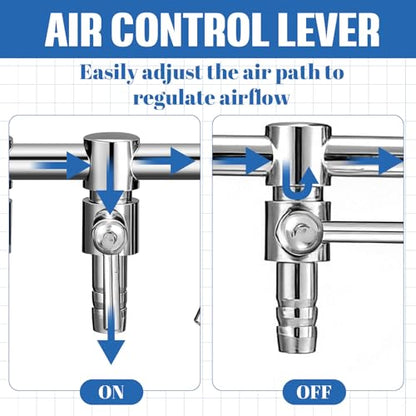 3 Pack 4-Way Aquarium Stainless Steel Air Flow Control Lever Valve with Airline Tubing Connector for Air Pumps Fish Tank Multi-Port Distributor Splitter - style: 4-Way