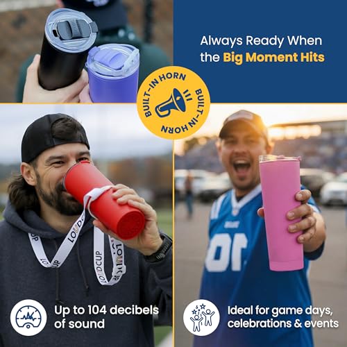 The LoudCup 23 oz 2-in-1 Water Bottle & Noisemaker, Jet Black - color: Jet Black, size: 23 Ounces