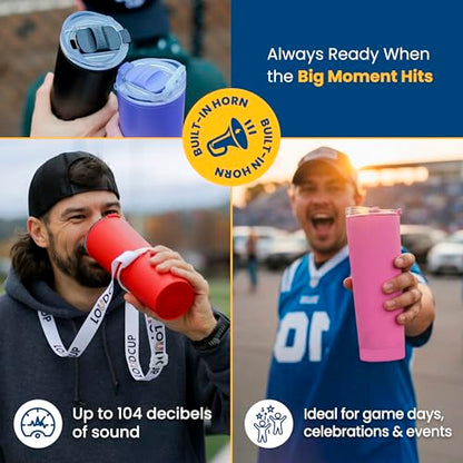 The LoudCup 23 oz 2-in-1 Water Bottle & Noisemaker, Jet Black - color: Jet Black, size: 23 Ounces