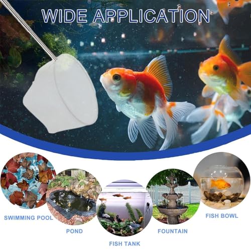 Aquarium Fish Tank Net - Fish Catching Net, Expandable Goldfishh Net | Fish Aquariums Nets with Adjustable Long Handle, Small Aquarium Net, Pond Shrimp Aquarium Net for Fiish Small Pond and Pool - size: small-round