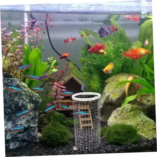 Totority Fish Breeding Cone Grid Iron Tank Breeding Box Net for Aquarium Spawning and Hatching Colorful Fish Shrimp Shelter Rust Resistant Protective Mesh