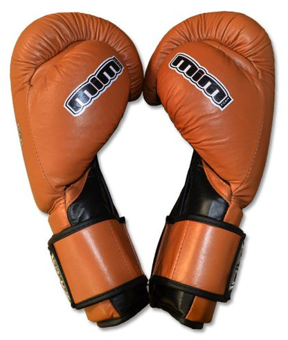 Ring to Cage 20oz, 22oz, 24oz Deluxe MiM-Foam Sparring Gloves - Safety Strap Boxing Training Gloves, for Boxing, MMA, Muay Thai, Kickboxing - color: Tan/Black, size: 22oz