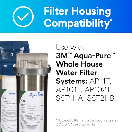 3M Aqua-Pure AP110 Genuine Replacement Whole House Standard Sump Replacement Water Filter Drop-in Cartridge, 5-Micron Sediment, Sand, Dirt, Rust - style: AP110 (single cartridge), 5 micron sediment