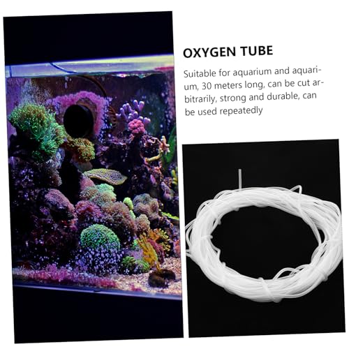 UKCOCO 30m Fish Tubing Flexible Airline Hose for Aquariums and Hydroponics Transparent Hose for Oxygen Pumps and Accessories