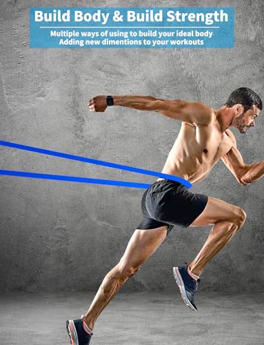 Pull Up Bands, Resistance Bands Set, Exercise Workout Bands for Men & Women, Ideal for Body Stretching, Physical Therapy and Muscle Training - color: Blue&Green