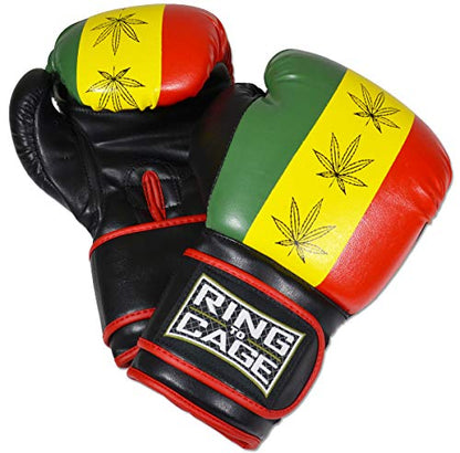 Gym Training Stand-Up Boxing Gloves - color: Rastafarian, size: Large weighs 16oz