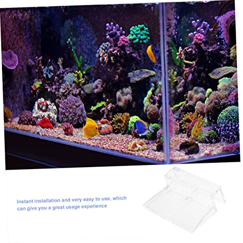 Kisangel 16pcs Acrylic Aquarium Lid Support Clips Fish Tank Cover Brackets for Easy Access and Cleaning Design for Rimless Aquariums