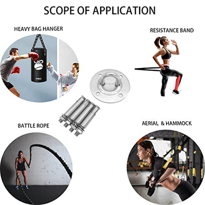 Eye Ceiling Hook Swing Hangers 700LB Capacity for Punching Bags Hanging Chair Hammocks Swing Trapeze Yoga (90mm Diameter) - size: Ceiling Hook - 90MM Diameter