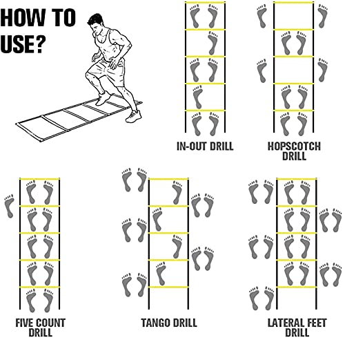 Speed Training Equipment - Agility Ladder Double-Row Flexible, Perfect for Football, Rugby, Boxing, Tennis, Improve Your Speed and Agility - size: 3m