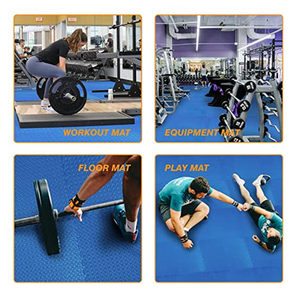 BIG RED ARPM001BK Interlocking Foam Mat Protective Exercise Workout Puzzle Floor Mat Tiles for Home Gym Equipment - color: Blue