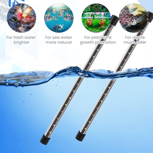 Sieral Aquarium Lids Polycarbonate Canopy with LED Light 2 Pcs Set 22.95 x 11.5 x 0.12 Inch for 33/40/55 Gallon with Center Brace Aquariums Cover Fish Tank Lid with a Hook Knife, Black - color: Black, size: 48 x 13 Inch