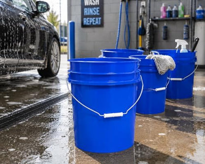 5 Gallon Premium HPDE Plastic Bucket - Made in USA Food Grade Storage Container, BPA Free All Purpose Pail (5, Blue) - color: Blue