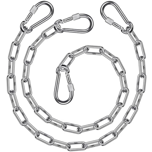BeneLabel 20" 32" Heavy Bag Chain Stainless Steel Punching Bag Hanging Chain with Hooks Extension Chains for Boxing Bags, Hammocks Chair, Hanging Chair, Porch Swings, Aerial Silks - 1000LB Capacity - size: 2Pcs-32"