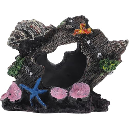 Resin Broken Bucket Fish Tank Ornament Aquarium Hideout Cave Vivid Shrimp Shelter Barrel Sculpture for Freshwater Aquariums