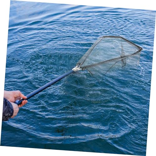 POPETPOP Detachable Fishing Net Head Replacement for Fish Catching Basket Stainless Steel Solid Frame with Portable Lightweight Net for Removal and Fast Water Drainage