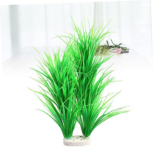 balacoo Green Lifelike Aquatic Scallion Grass for Fish Tank Decoration Realistic Artificial Water Plants with Base for Aquarium Landscape Simulated Scenery