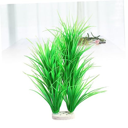 balacoo Green Lifelike Aquatic Scallion Grass for Fish Tank Decoration Realistic Artificial Water Plants with Base for Aquarium Landscape Simulated Scenery
