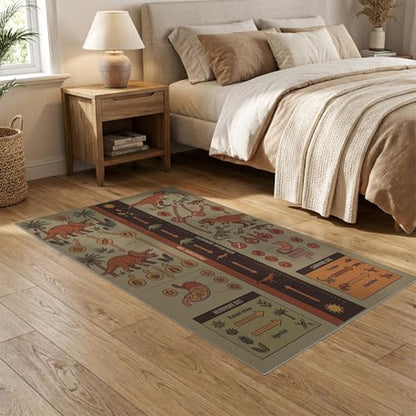 5'x7' Washable Graphic Tree Area Rug, Brown Non-Shedding Pet Friendly Carpet Easy Care Kids Safe Mat for Small Living Room, Playroom, Bedroom | Ref:1942880 - color: Beige/Pattern 36, size: 5' x 7' (Rectangular)
