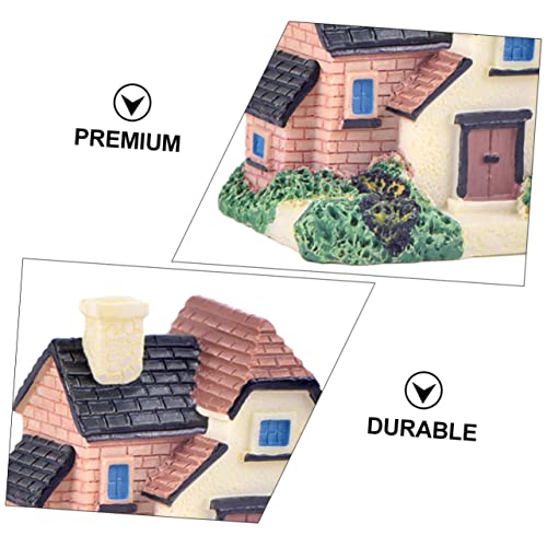GANAZONO 4pcs Aquarium Accessories Resin Villa Ornament House Model for Landscape Decor for Garden Lovers Random Style