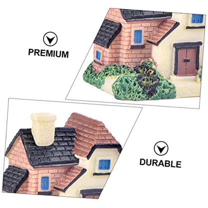 GANAZONO 4pcs Aquarium Accessories Resin Villa Ornament House Model for Landscape Decor for Garden Lovers Random Style