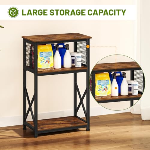 Snughome 10 Gallon Aquarium Stand, 3-Tier Storage Fish Tank Stand 220 lb Top, Fits 5/10 Gallon , Waterproof / Small Space, 20.47" x 11.42" x 30.91", Rustic Brown - color: Rustic Brown, size: 10 Gallon