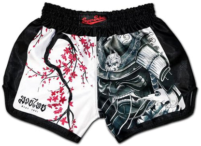 Authentic Muay Thai Boxing Shorts | Men Women Kids | Made in Thailand - color: 2.0 Cherry Blossom, size: Large