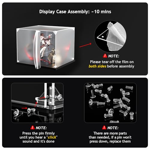 KOLIPI Acrylic Display Case for Collectibles, Clear Display Box 12x12x12 in - size: 12x12x12 inches
