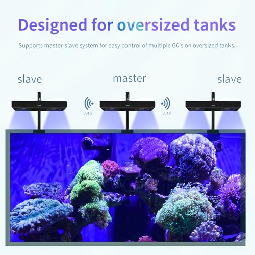 Aquarium Light- 140W Reef Light Wide Coverage Sunrise Sunset Moonlight Saltwater Lights for Coral with Master Slave Group Control & Timer & Screen