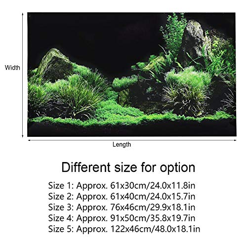 Aquarium Poster Self Adhesive PVC Fish Tank Background Underwater Seafloor Water Grass Decoration 48 x 18.1 Inch - size: 122*46cm